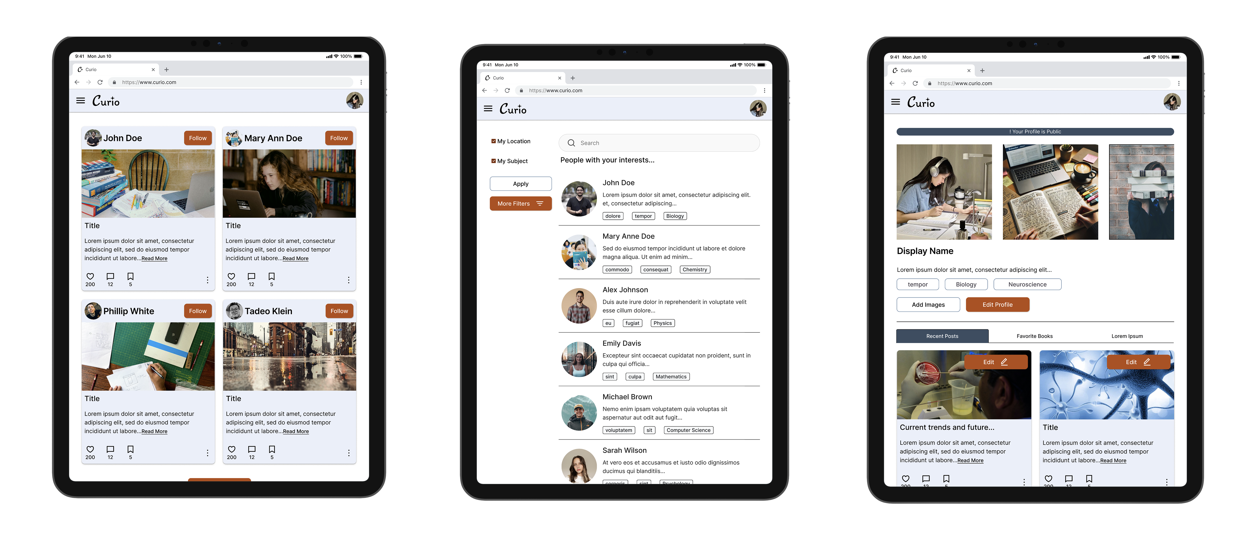 Responsive Design Tablet Screens