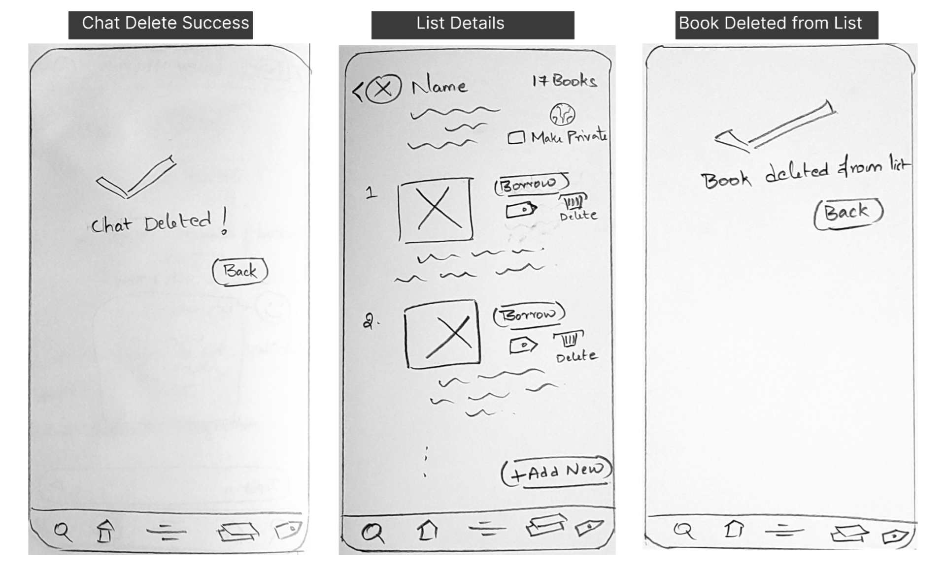 Low-fidelity Wireframes