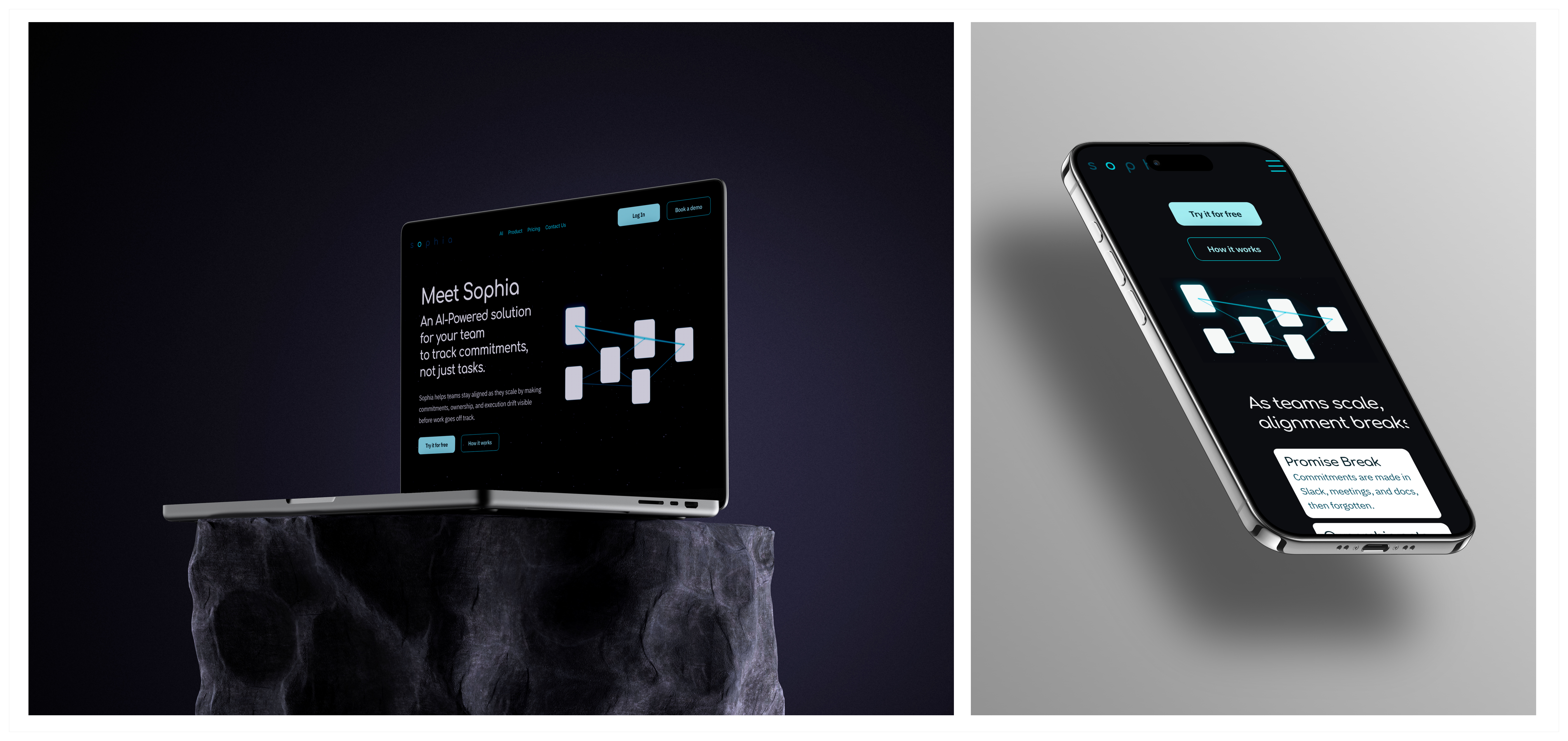 Sophia desktop and mobile responsive views